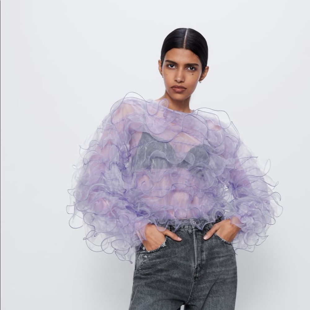 Zara limited edition ruffle top